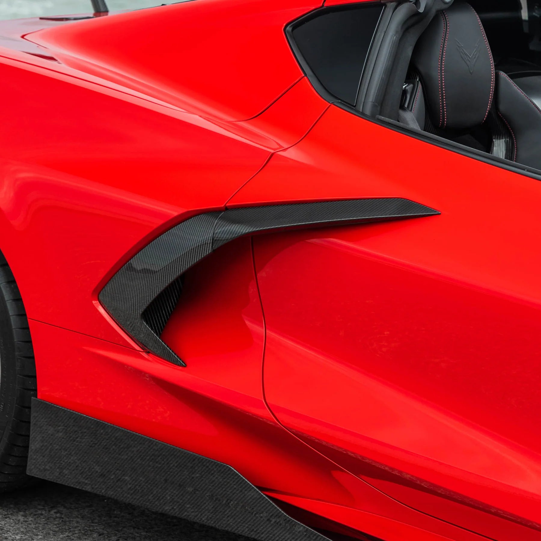 Racing Sport Concepts Engine Intake Side Vents | Carbon Fiber | Corvette C8
